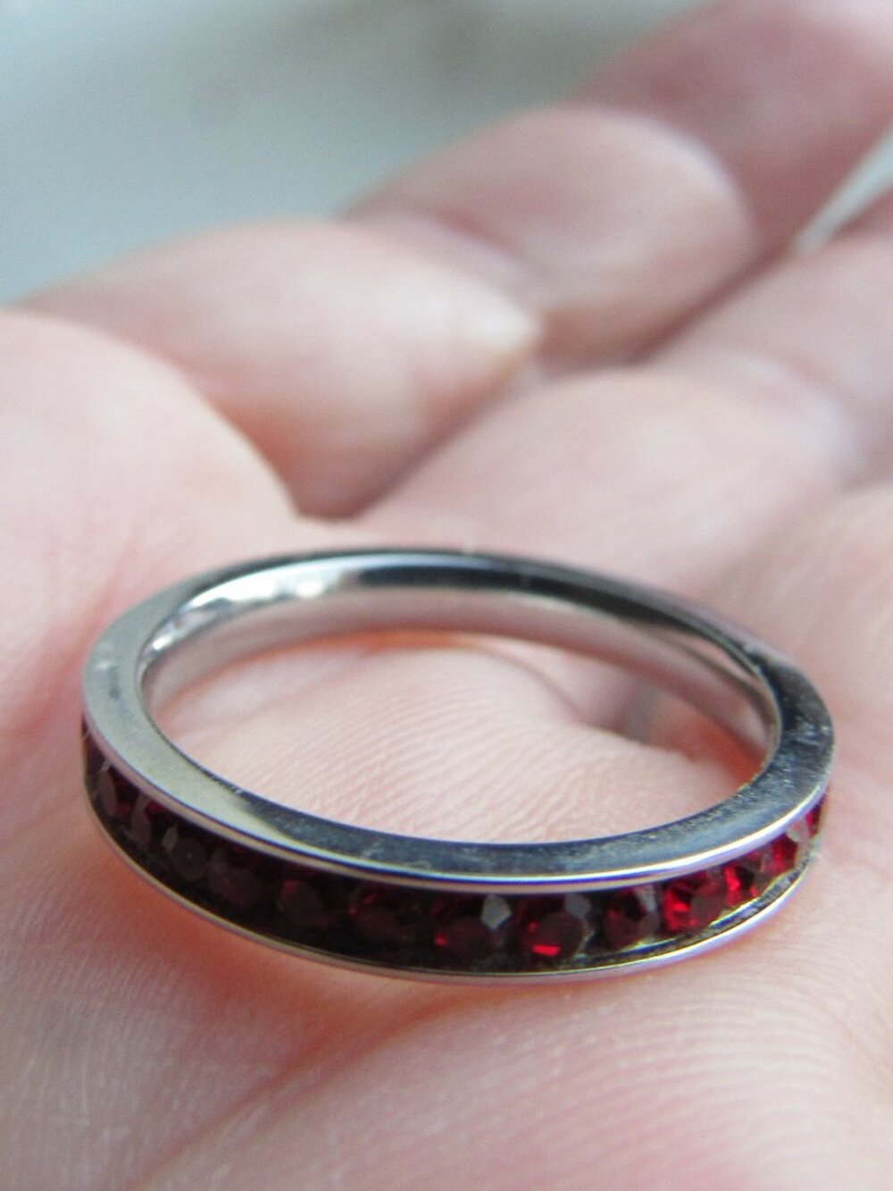 Garnet Band Ring 7.75